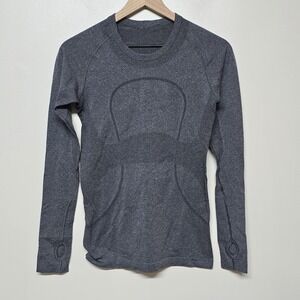 Lululemon Swiftly Tech Long‎ Sleeve Crew Sz 6 Gray Thumbholes Running Hiking